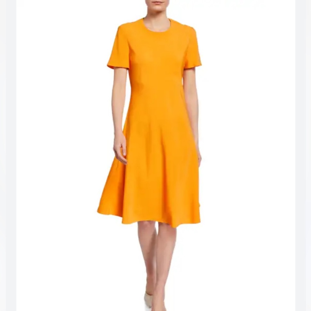Rosetta Getty Keyhole Bias Silk T-Shirt Dress in Tange Tangerine Size 8